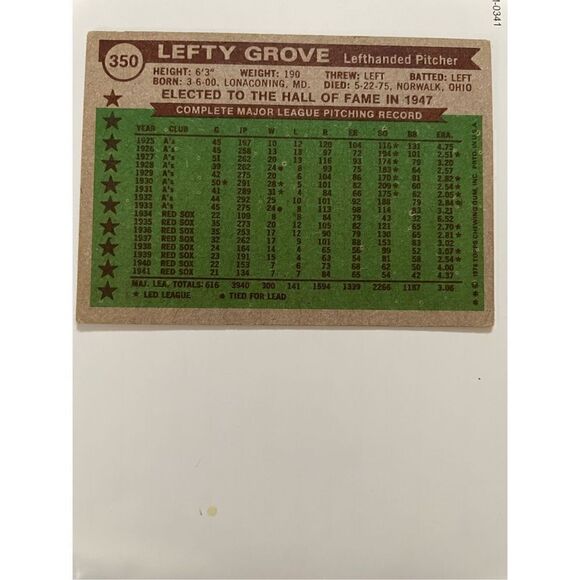 1976 topps Lefty grove hof allstar #350 comps in pics - Picture 2 of 4